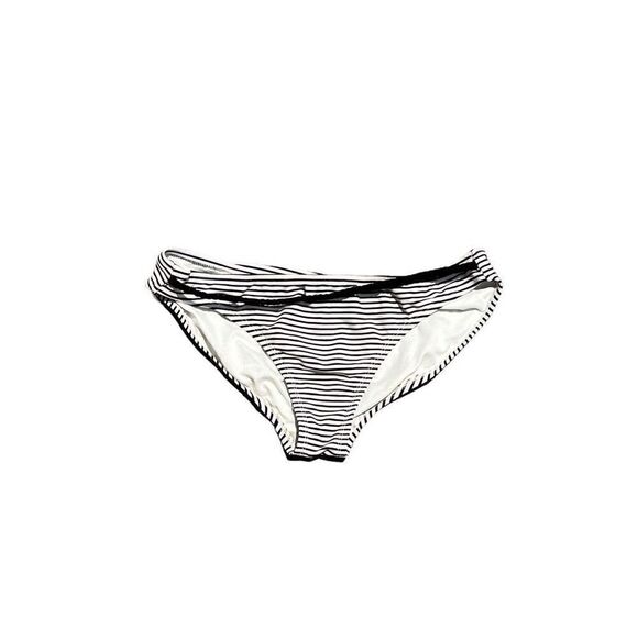 CONVERSE Black & White Striped Low Rise Bikini Bottom W/ Rope Accent Size M - Picture 1 of 3
